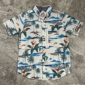 Hurley Men's Patio Printed Button Down Short Sleeve Woven Shirt Small